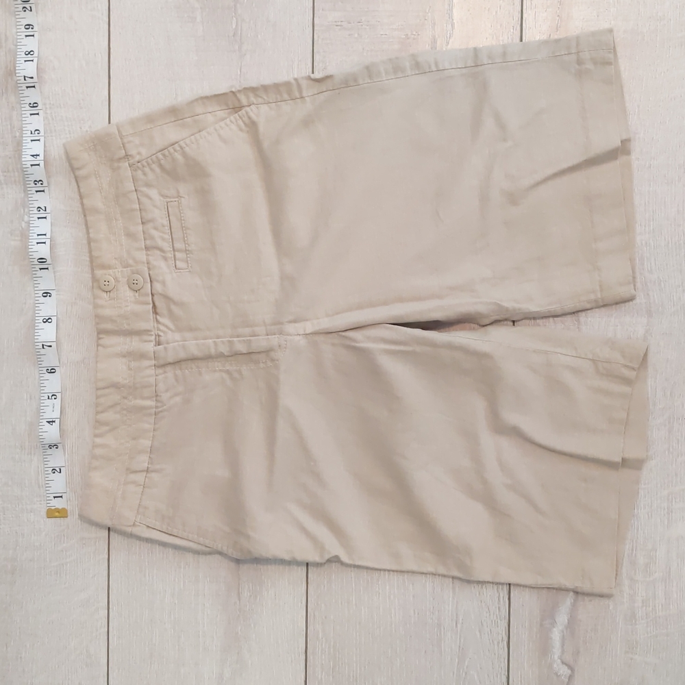 Women's Dalia Collection Khaki Linen Bermuda Shorts Size 6